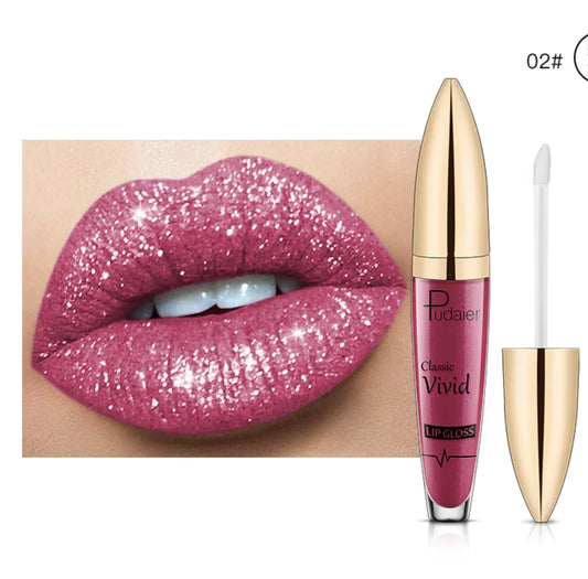 Pudaier Diamond Shimmer Lip Gloss Liquid Lipstick